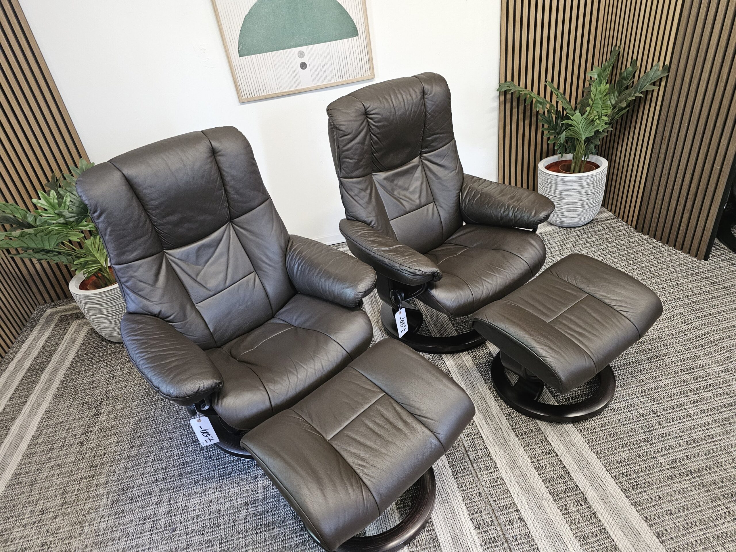 2 stk. Stressless Mayfair lenestoler med krakk - Bilde 6
