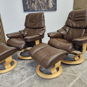 2 stk. Stressless® Reno Classic lenestoler med krakk - Bilde 2