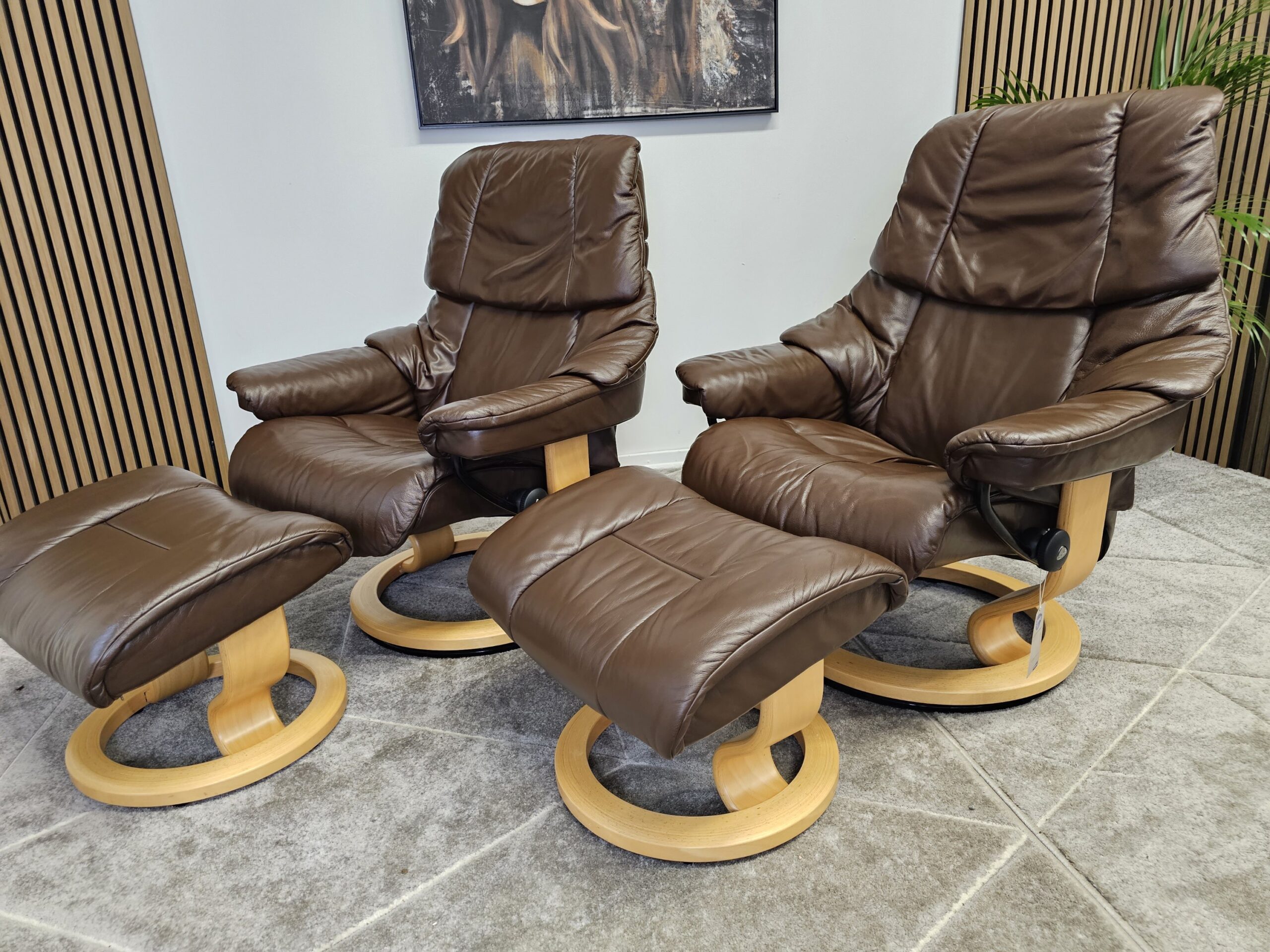 2 stk. Stressless® Reno Classic lenestoler med krakk - Bilde 2