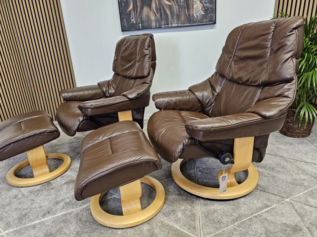 2 stk. Stressless® Reno Classic lenestoler med krakk