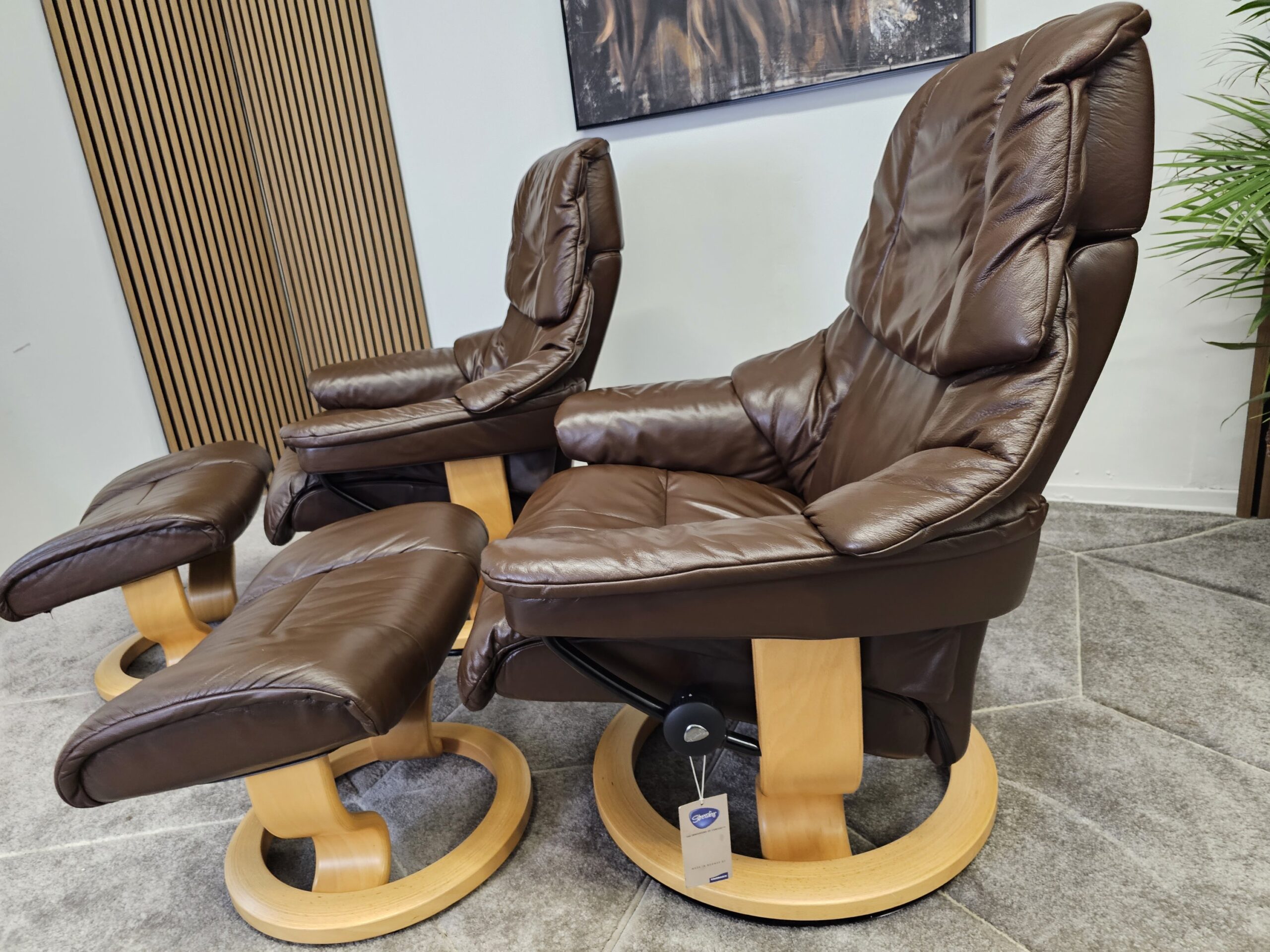 2 stk. Stressless® Reno Classic lenestoler med krakk - Bilde 3