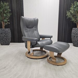 Stressless® Wing Classic lenestol med krakk - Bilde 3