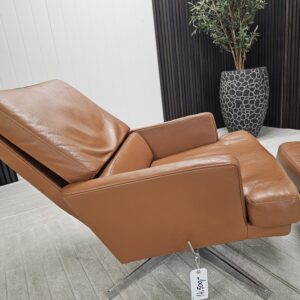Vintage Bolia lenestol med krakk - Bilde 4