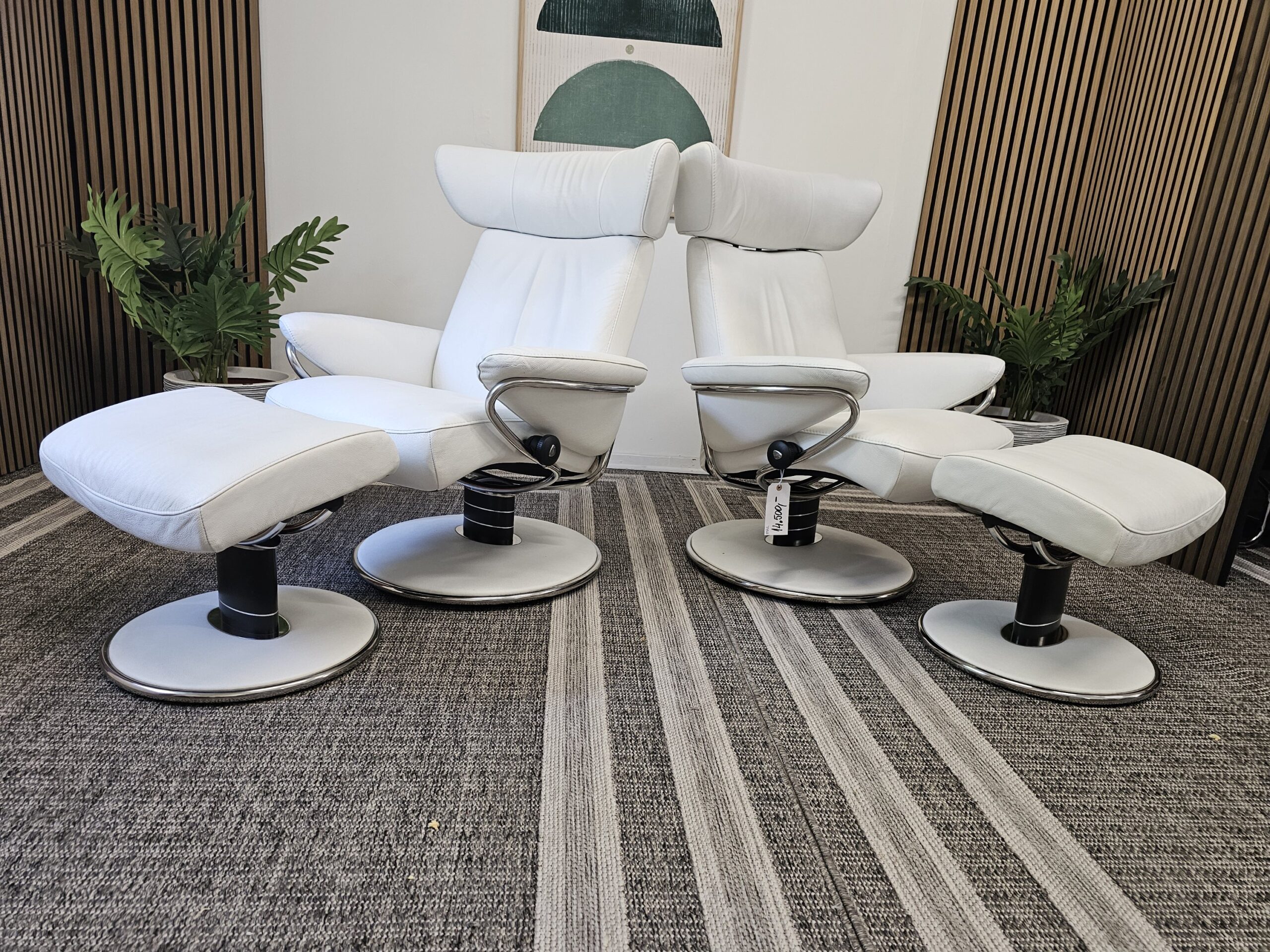 2 stk. Stressless® Blues lenestoler med krakker - Bilde 3