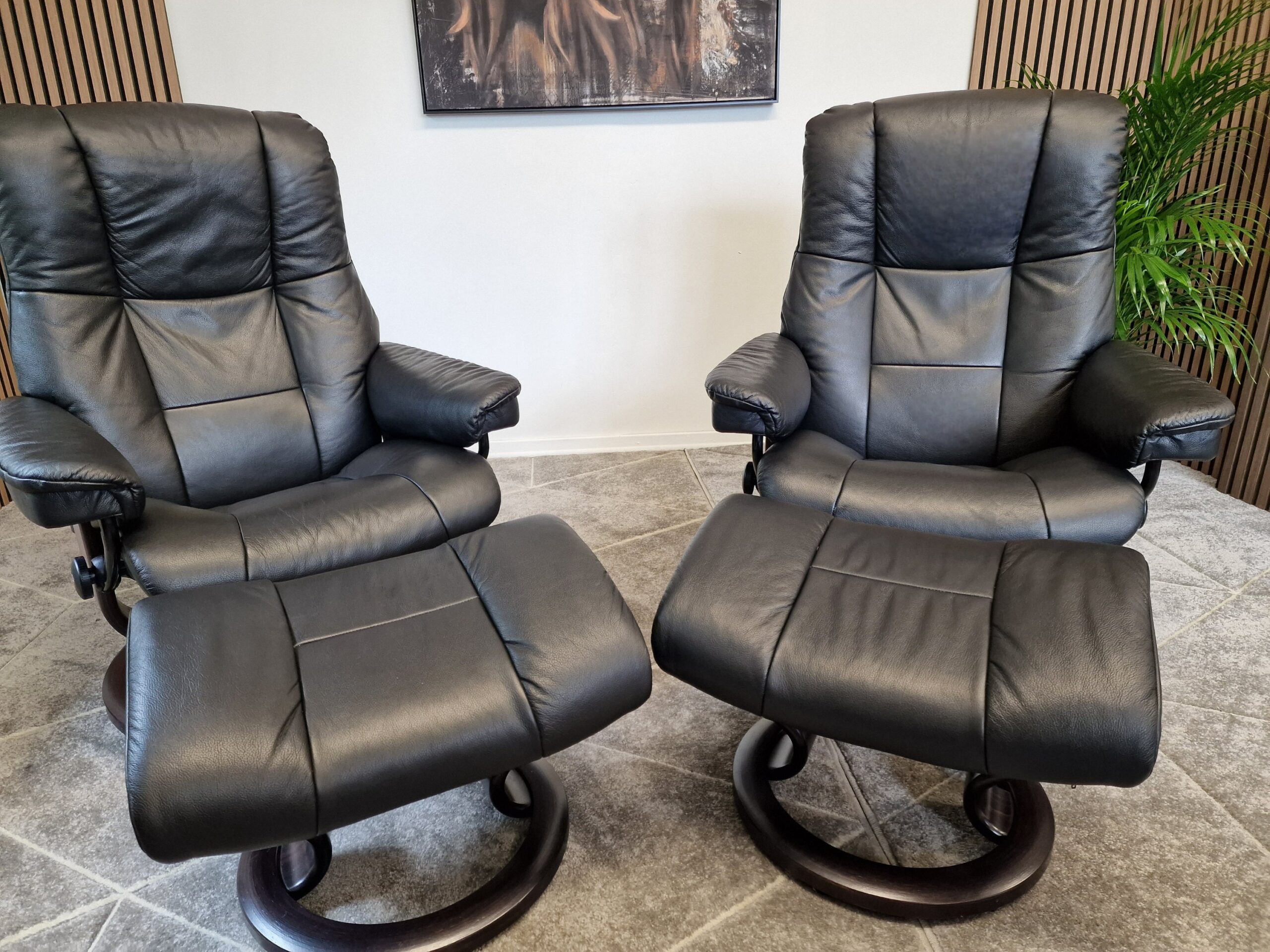 2 stk Stressless Mayfair lenestoler med krakk-SOLGT - Bilde 7