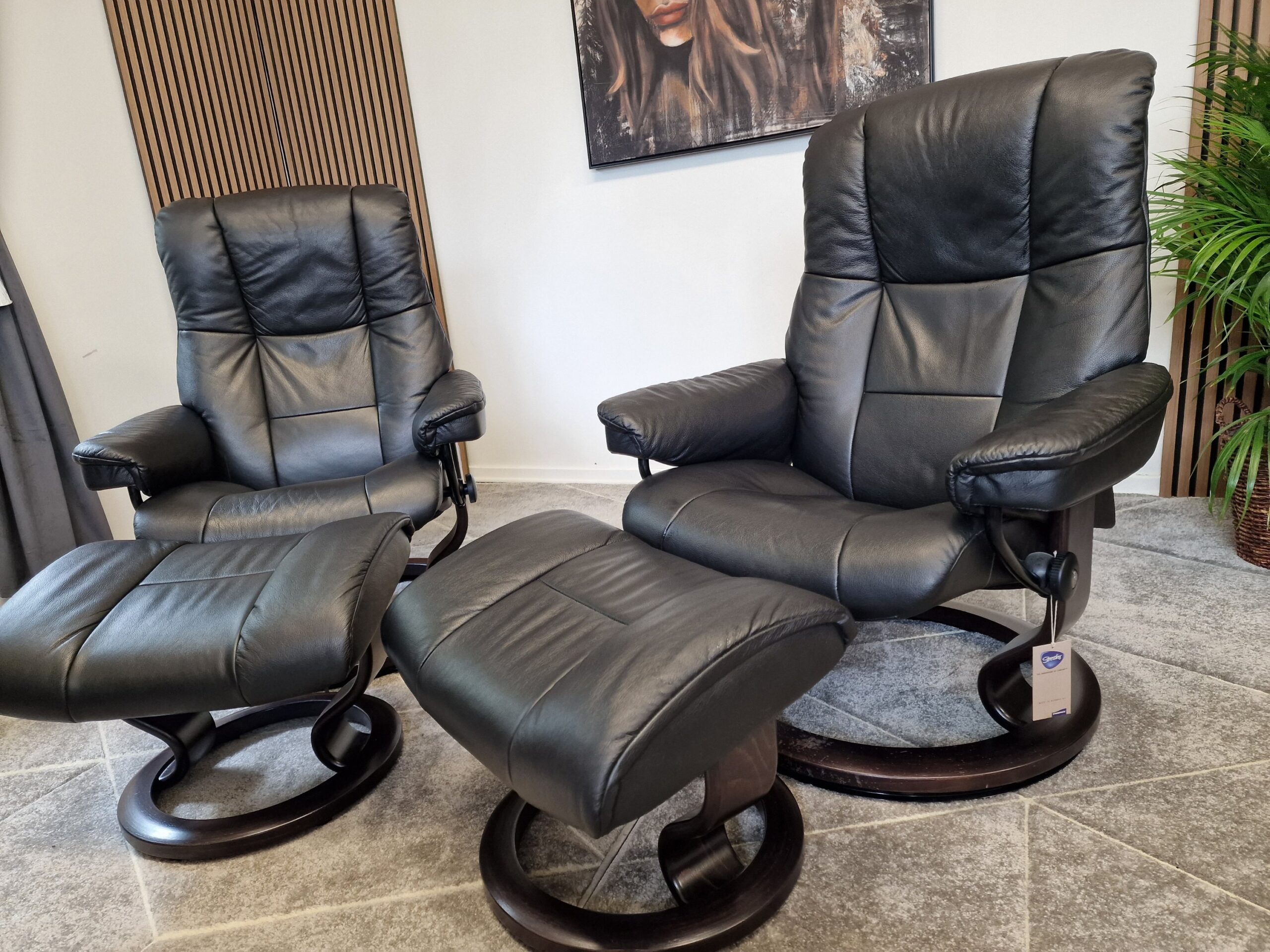2 stk Stressless Mayfair lenestoler med krakk-SOLGT - Bilde 4