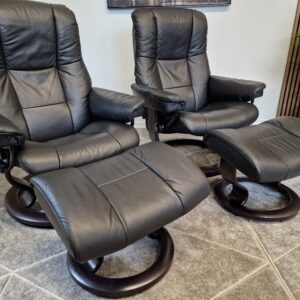 2 stk Stressless Mayfair lenestoler med krakk-SOLGT - Bilde 3