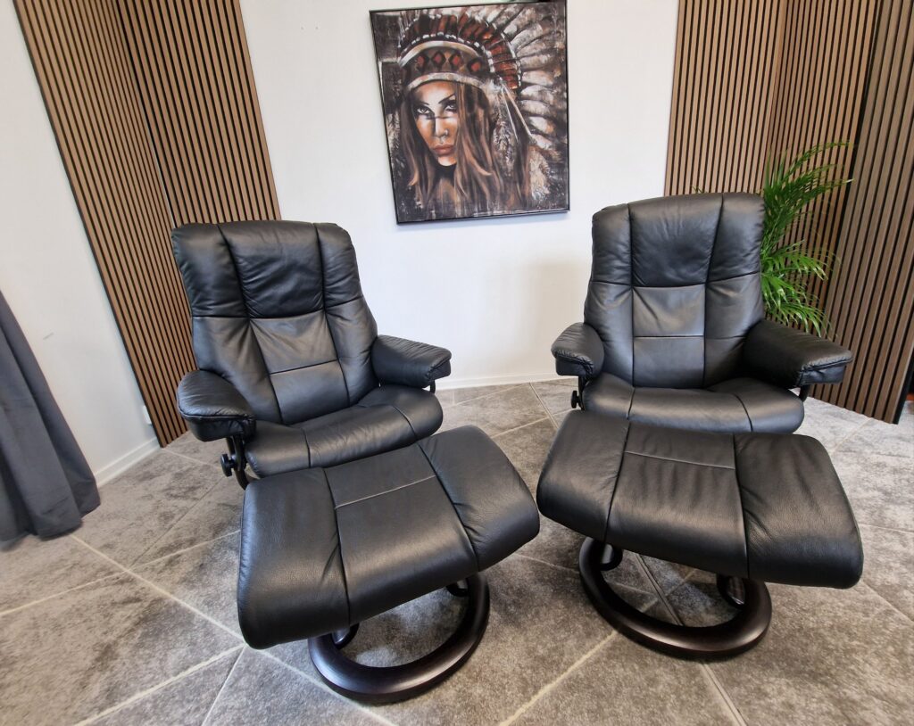 2 stk Stressless Mayfair lenestoler med krakk-SOLGT