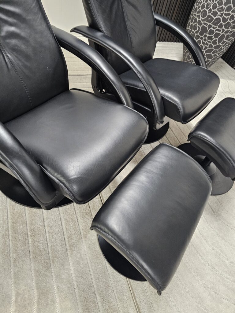 2 stk. Brunstad Delta Swing lenestoler med krakk