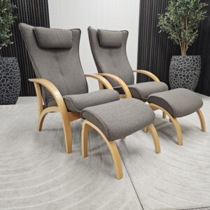2 stk Brunstad Delta Adventure lenestoler med krakk - Bilde 2