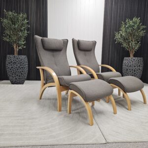 2 stk Brunstad Delta Adventure lenestoler med krakk - Bilde 3