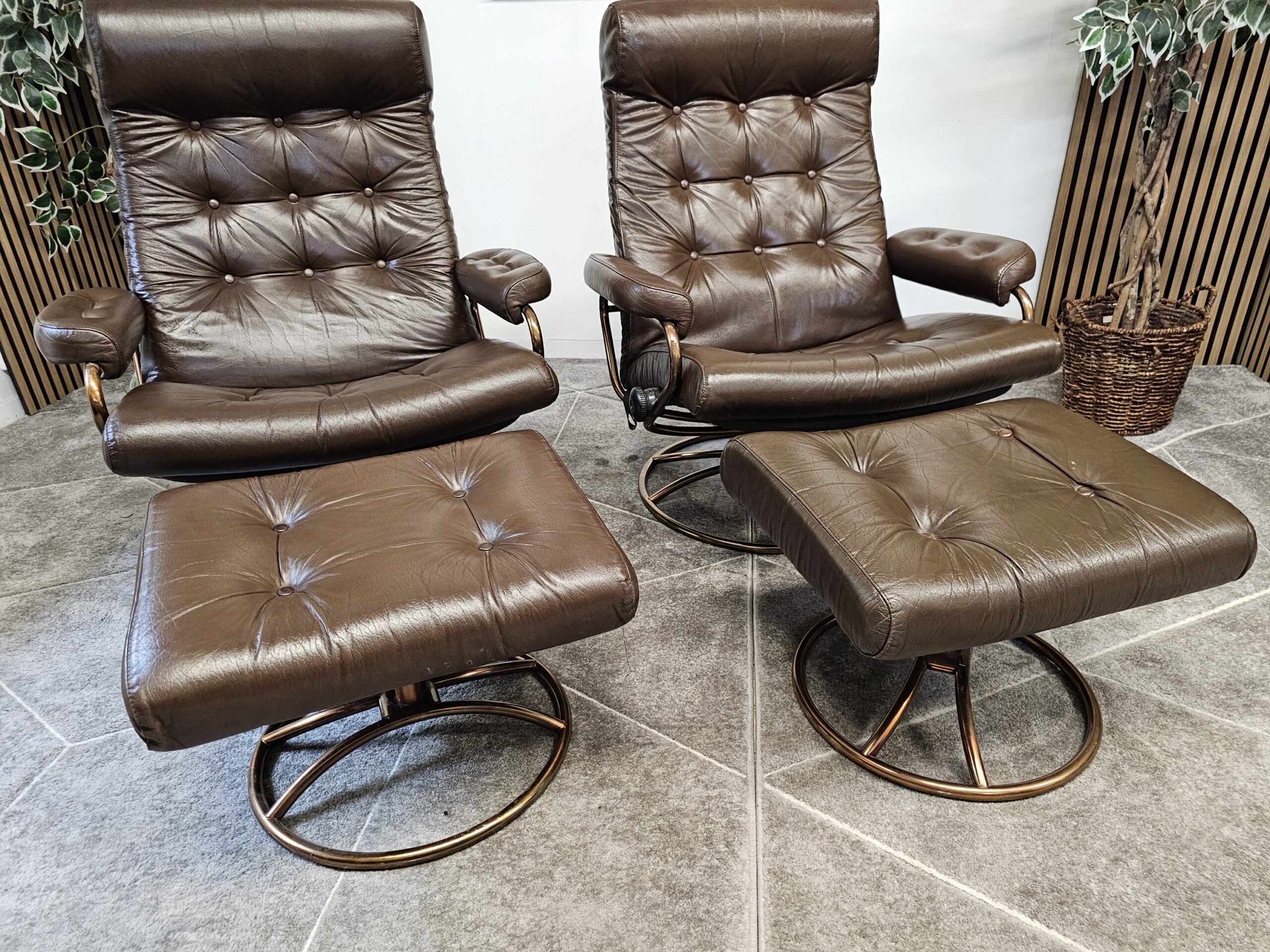2 stk. Stressless Original 1974 lenestoler med krakk fra Ekornes - Bilde 2