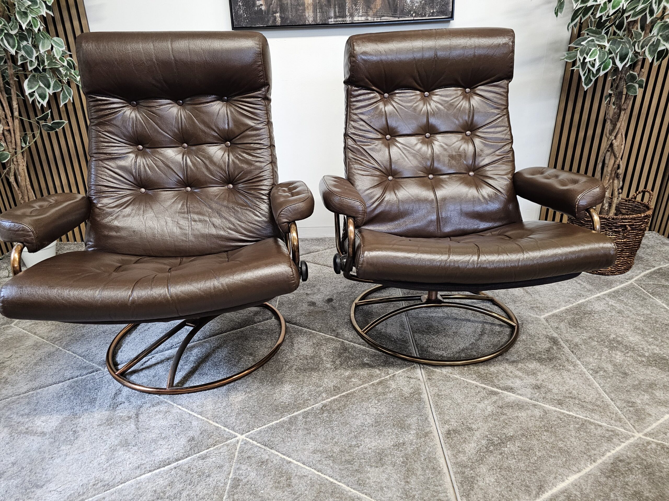 2 stk. Stressless Original 1974 lenestoler med krakk fra Ekornes - Bilde 4