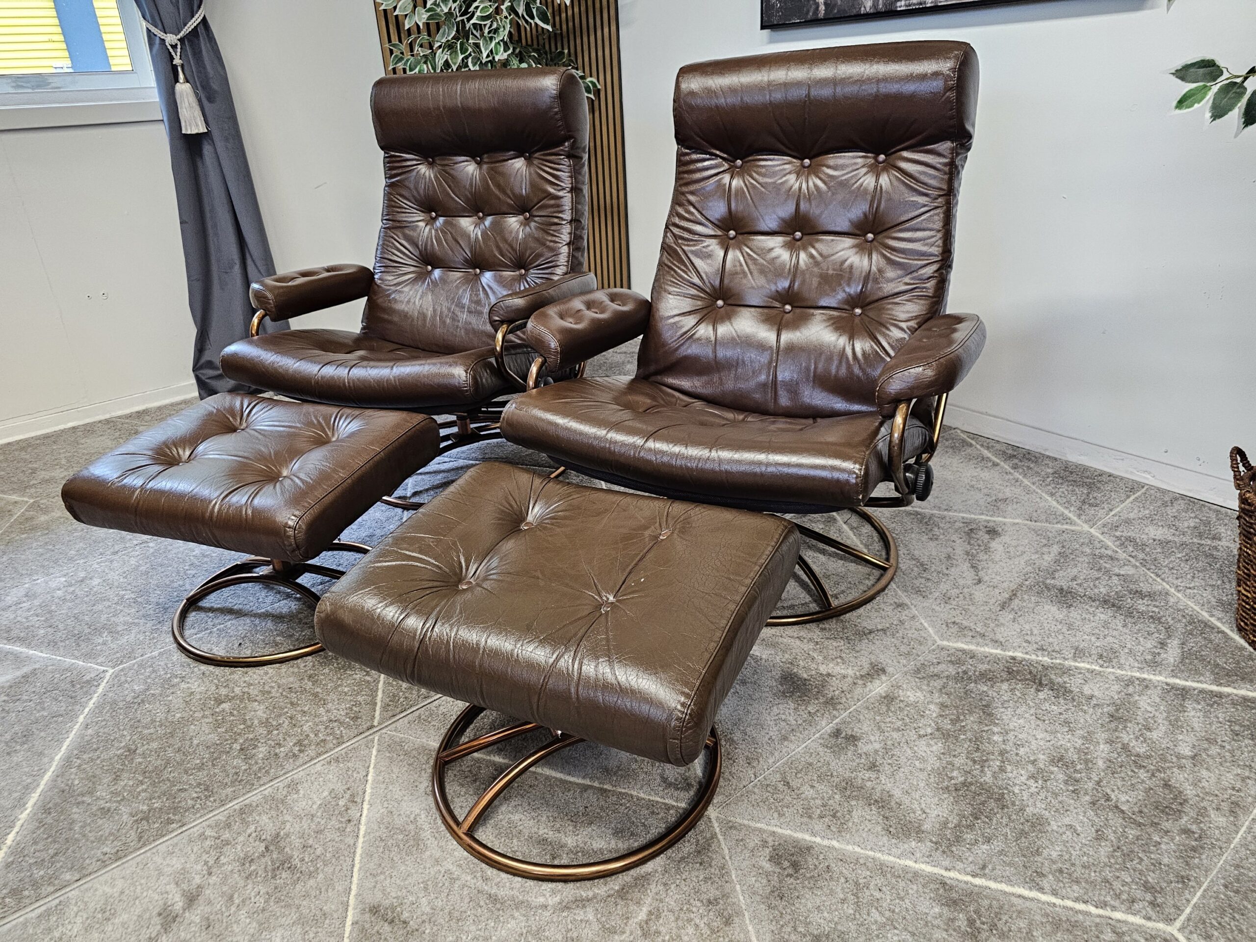 2 stk. Stressless Original 1974 lenestoler med krakk fra Ekornes - Bilde 5
