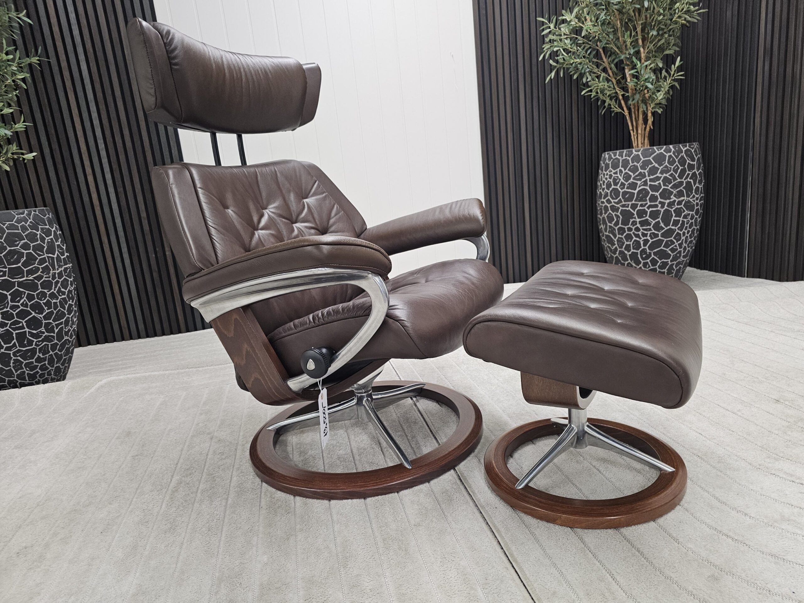 Stressless® Skyline Signature lenestol med krakk - Bilde 4