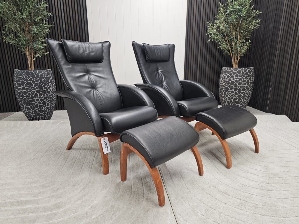 2 stk. Brunstad Delta Legend lenestoler med krakk