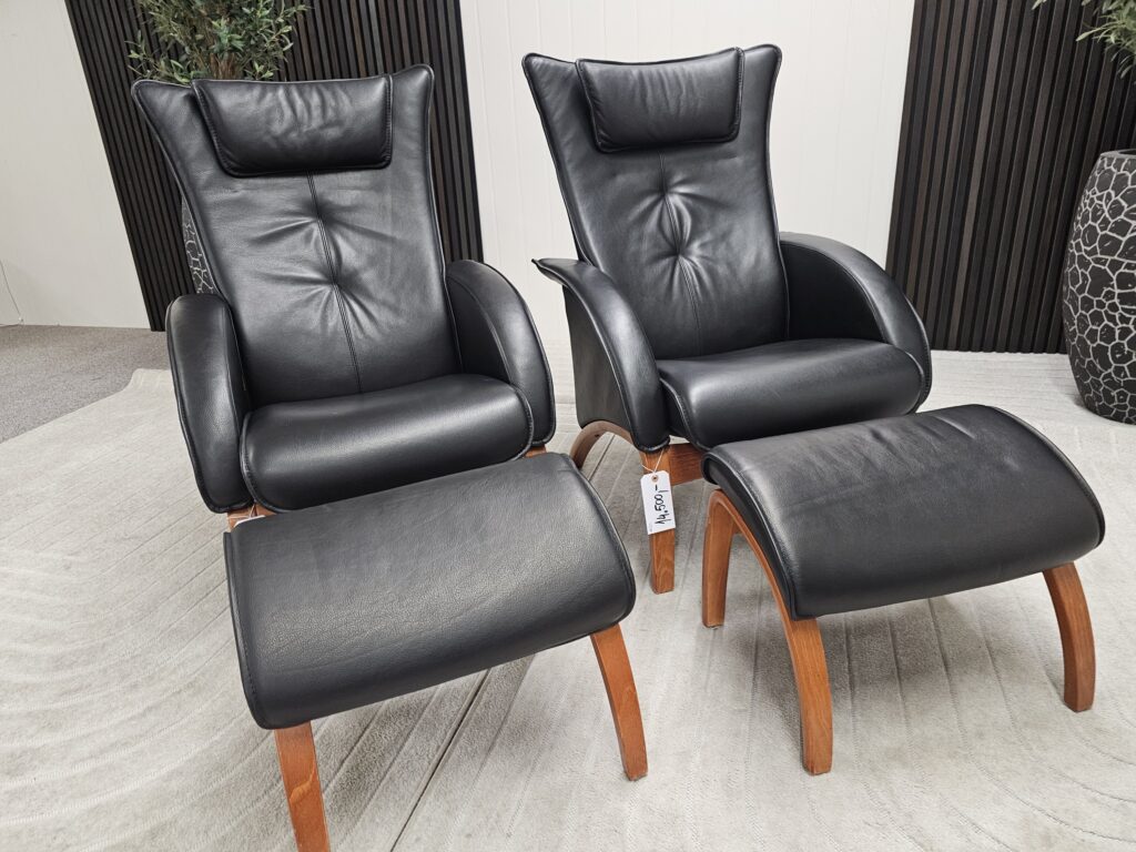 2 stk. Brunstad Delta Legend lenestoler med krakk