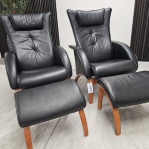 2 stk. Brunstad Delta Legend lenestoler med krakk - Bilde 4