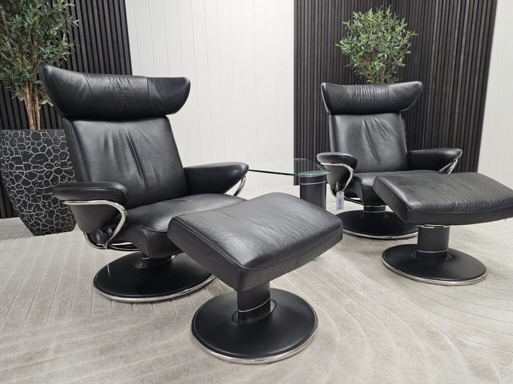 2 stk. Stressless® Jazz lenestoler med krakk