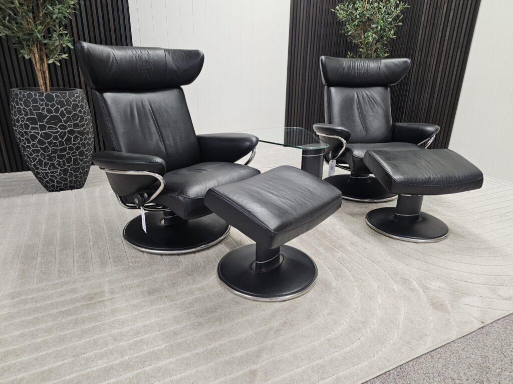 2 stk. Stressless® Jazz lenestoler med krakk