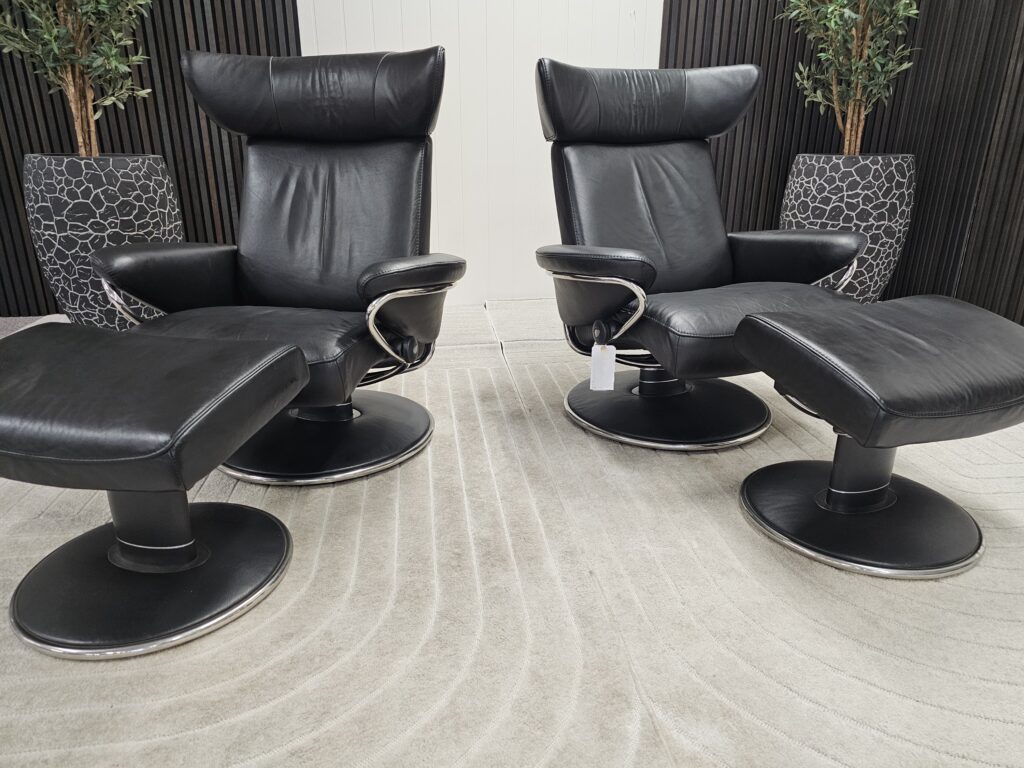 2 stk. Stressless® Jazz lenestoler med krakk