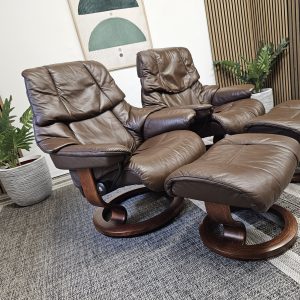2 stk. Stressless® Reno lenestoler med krakk - Bilde 14