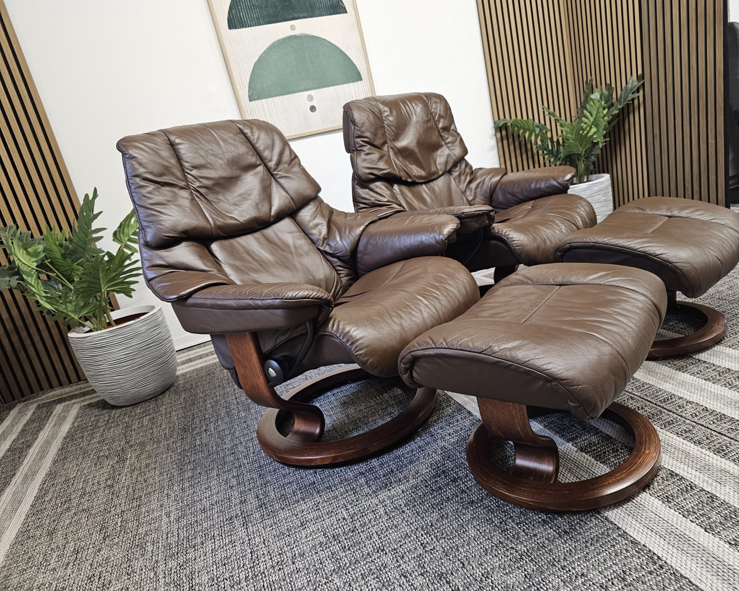 2 stk. Stressless® Reno lenestoler med krakk - Bilde 14
