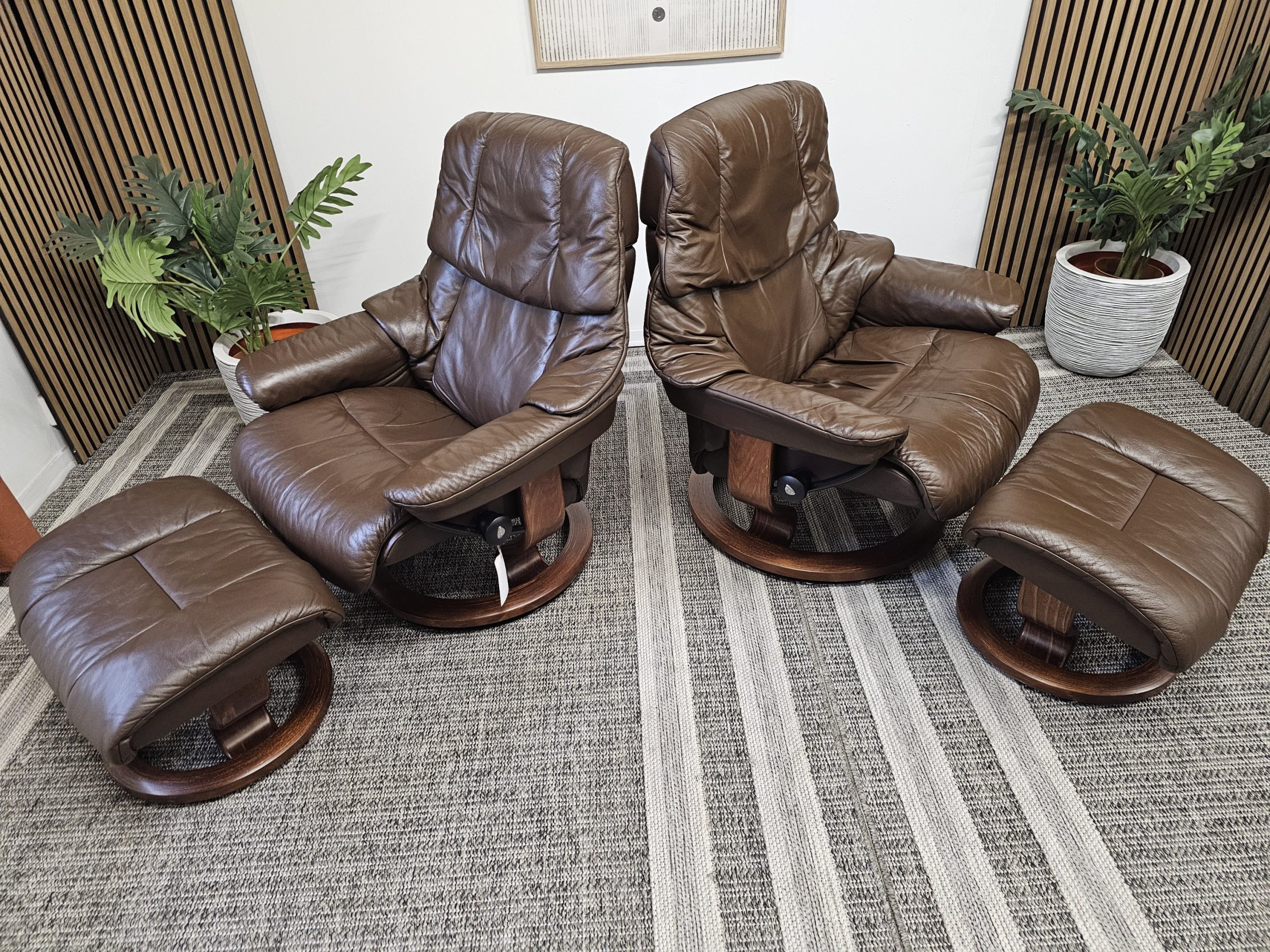 2 stk. Stressless® Reno lenestoler med krakk - Bilde 4