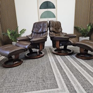 2 stk. Stressless® Reno lenestoler med krakk - Bilde 3
