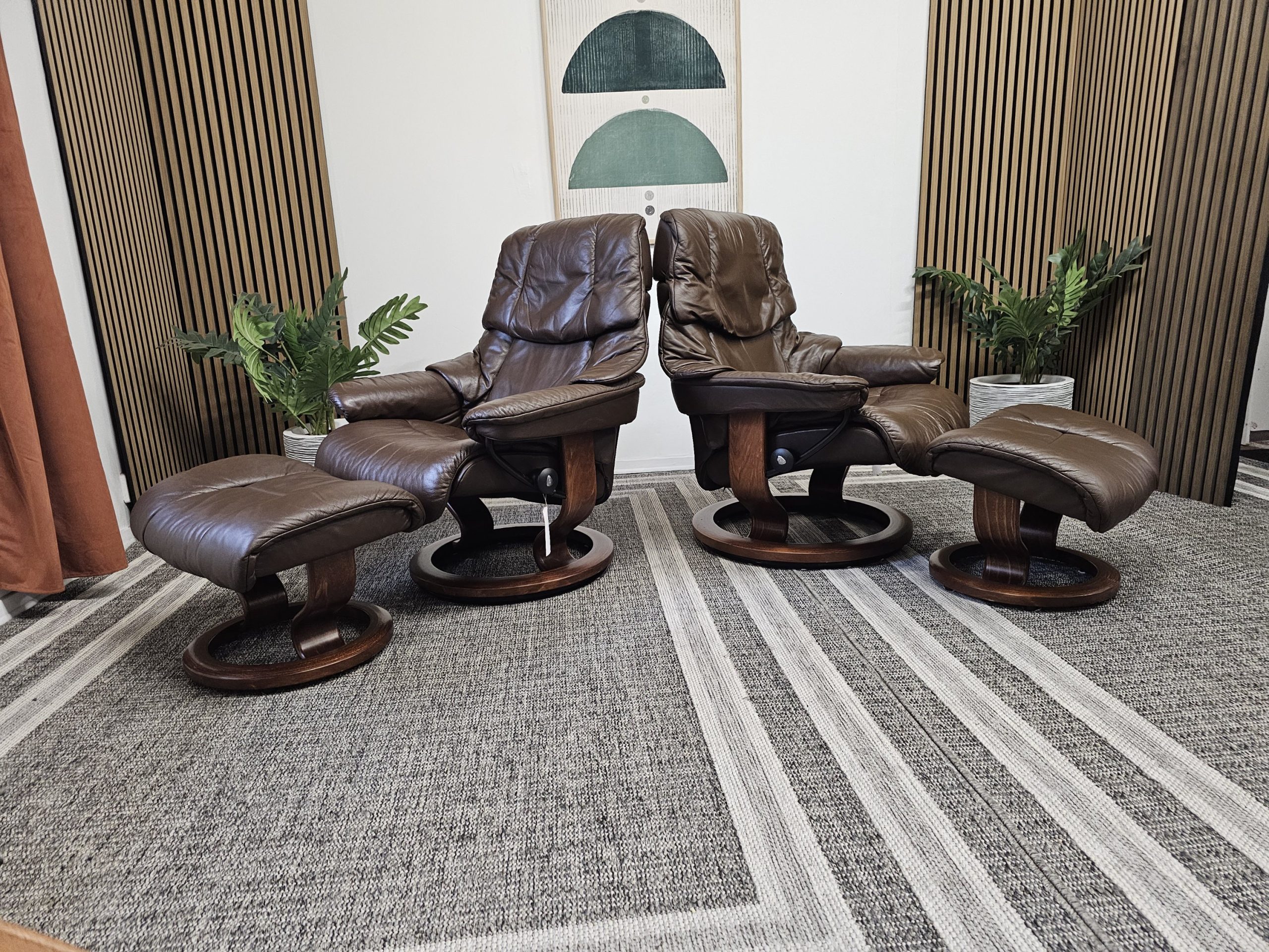 2 stk. Stressless® Reno lenestoler med krakk - Bilde 3