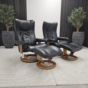 2 stk. Stressless® Wing lenestoler med krakk - Bilde 11