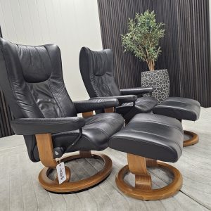 2 stk. Stressless® Wing lenestoler med krakk - Bilde 4