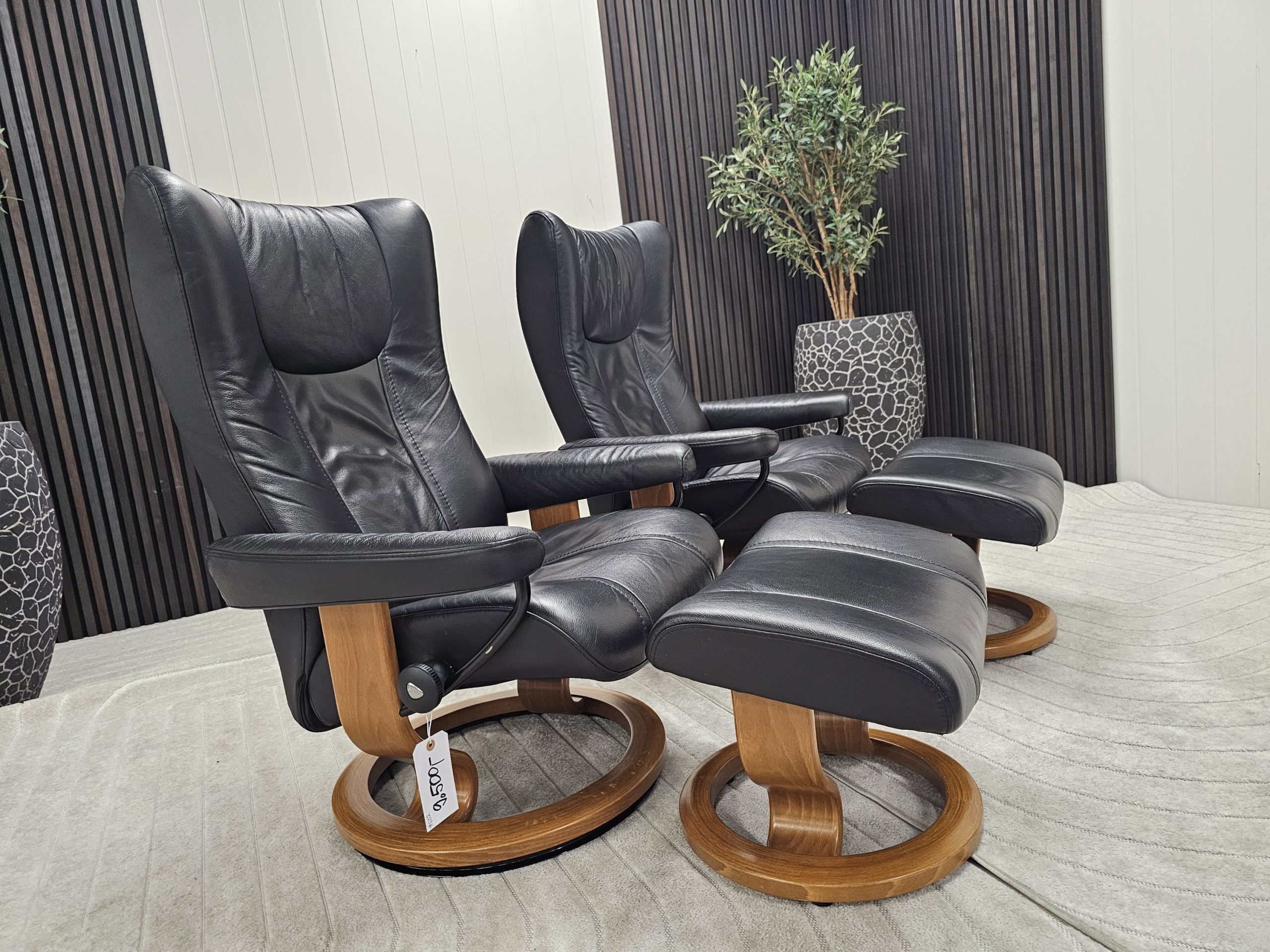 2 stk. Stressless® Wing lenestoler med krakk - Bilde 4