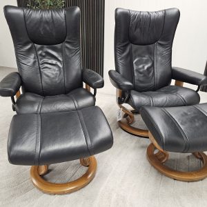 2 stk. Stressless® Wing lenestoler med krakk - Bilde 5