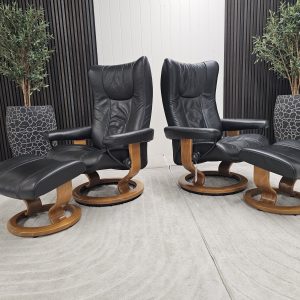 2 stk. Stressless® Wing lenestoler med krakk - Bilde 2