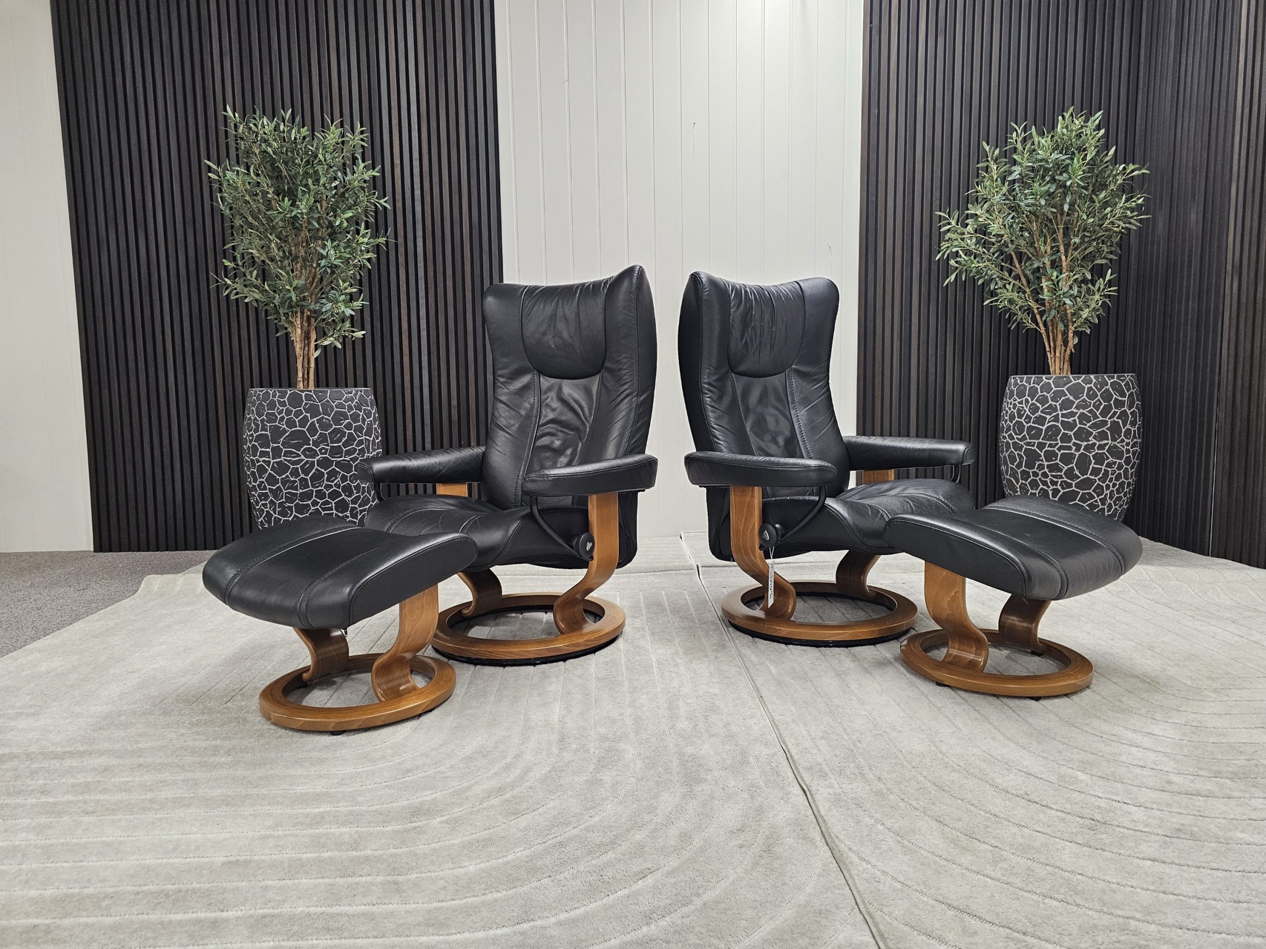 2 stk. Stressless® Wing lenestoler med krakk - Bilde 3
