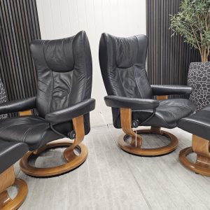 2 stk. Stressless® Wing lenestoler med krakk - Bilde 7