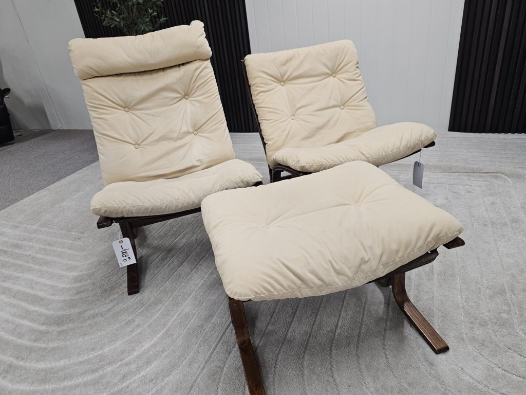 2 stk. Siesta lenestoler med krakk