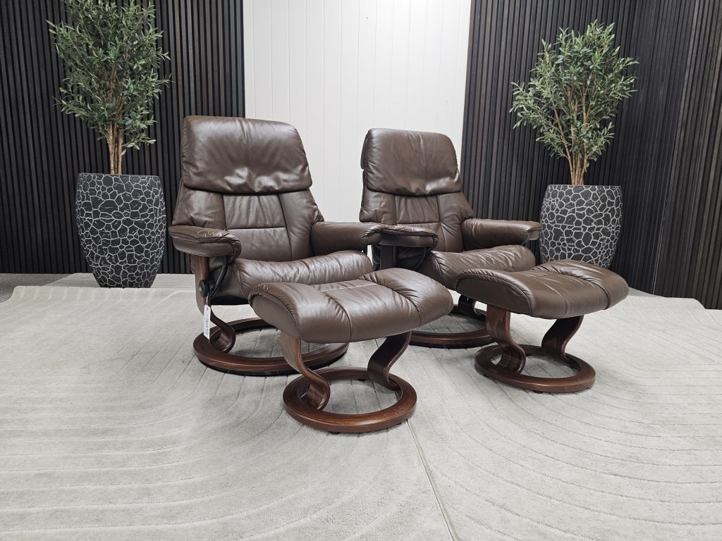 2 stk. Stressless® Ruby lenestoler med krakk