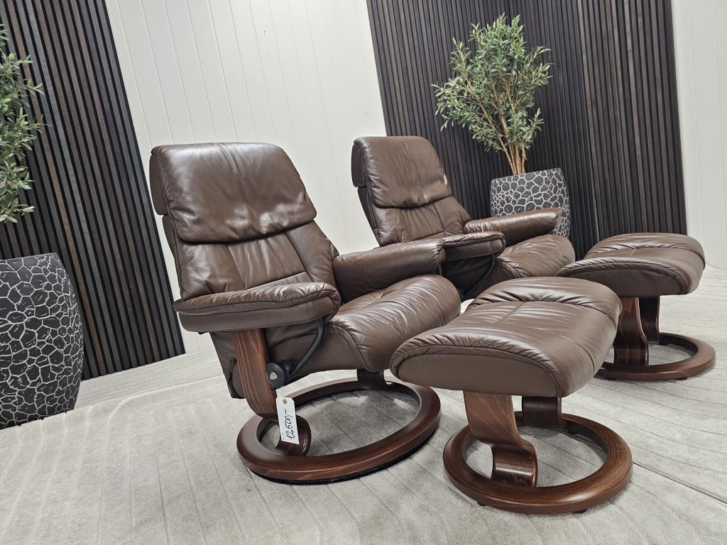 2 stk. Stressless® Ruby lenestoler med krakk