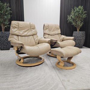 2 stk. Stressless® Reno lenestoler + krakk - Bilde 4