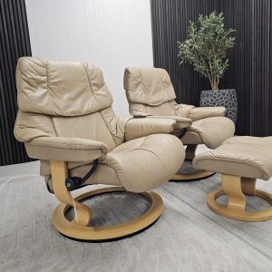 2 stk. Stressless® Reno lenestoler + krakk - Bilde 5