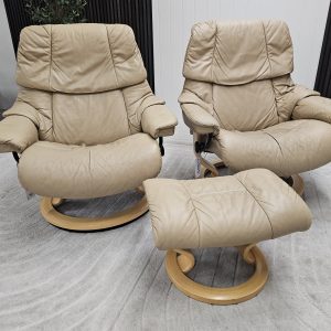 2 stk. Stressless® Reno lenestoler + krakk - Bilde 6